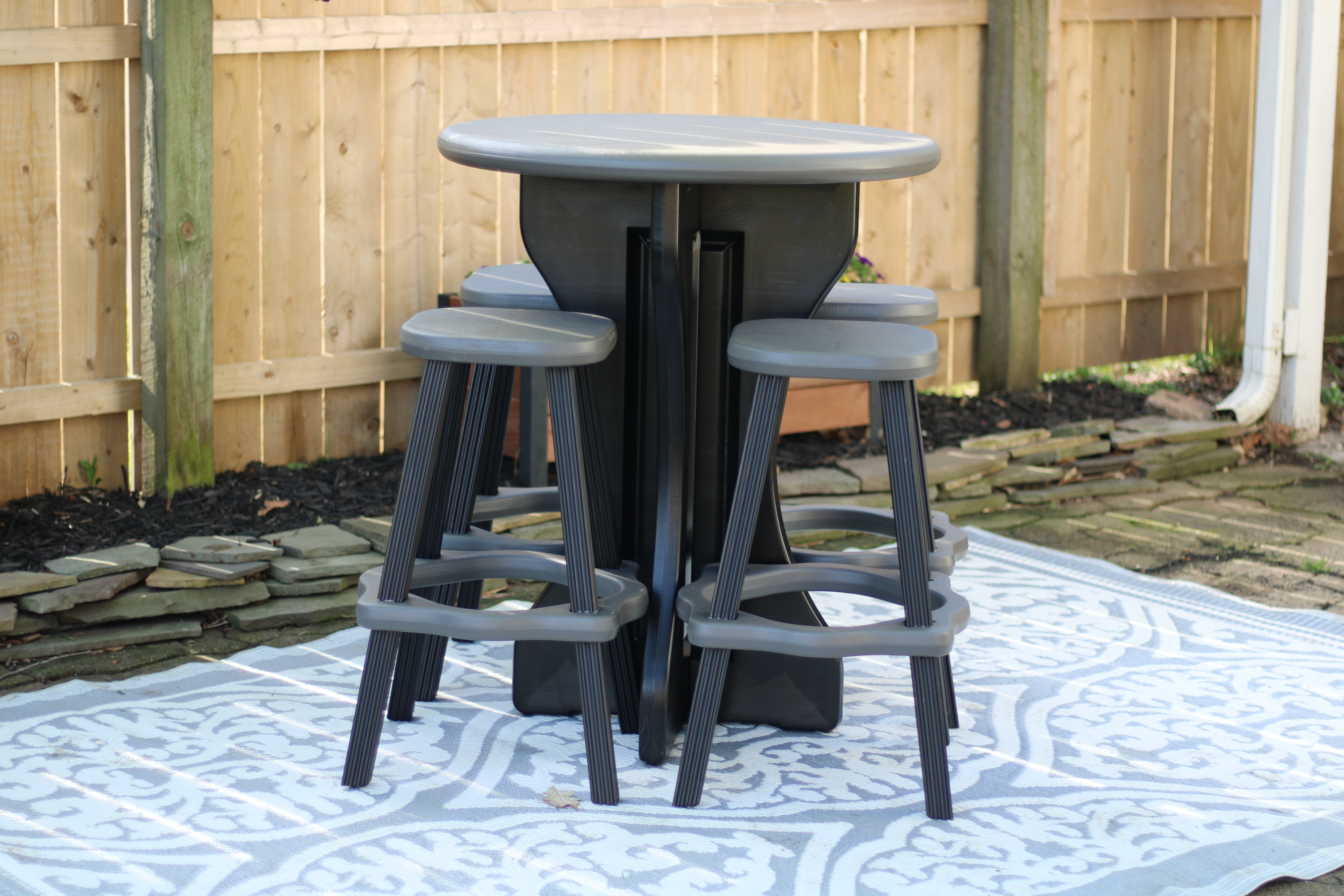 Outside bar discount table and stools